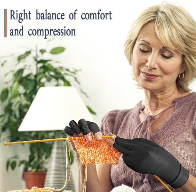 Detalle de Vlela Copper Arthritis Compression Gloves (Fingerless) — Medium for Joint Support, Pain Relief & Swelling