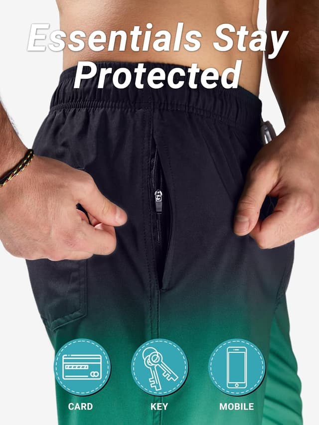Detalle de Arcweg Short de bain homme avec doublure en maille et poches zippées – séchage rapide