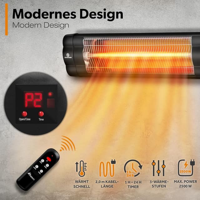 Thumbnail 1 de TRESKO Infrarot Heizstrahler 2500W für Terrasse