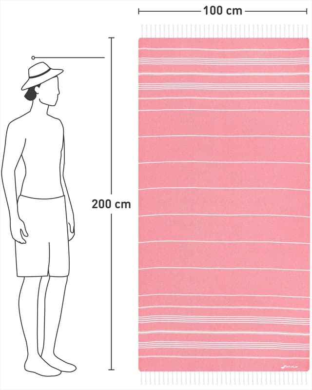 Detalle 2 de 100% Baumwolle Hammamtuch Coral 100x200cm