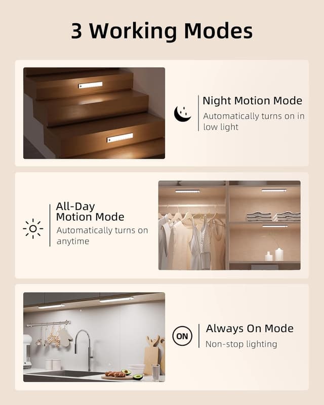 Thumbnail 6 de EZVALO 3-Pack Under Cabinet Lighting 2000mAh