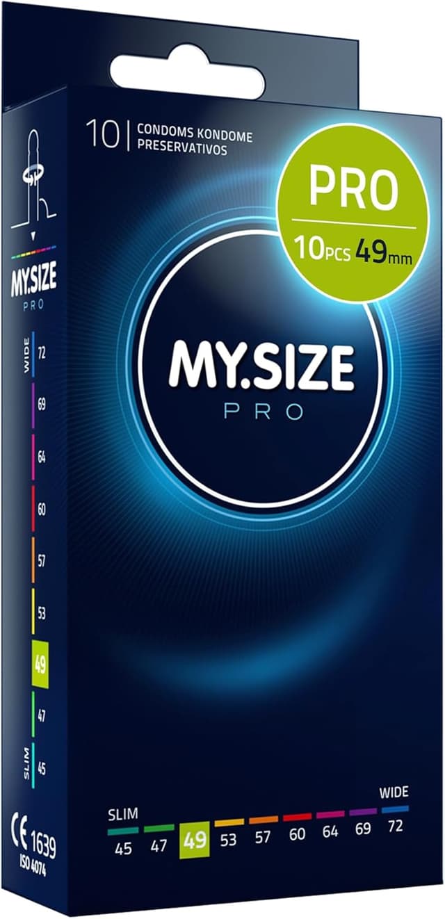 Detalle de MY.SIZE PRO 10 Préservatifs ÉLITE – Taille 2 (49 mm) en latex Vytex, boîte de 10