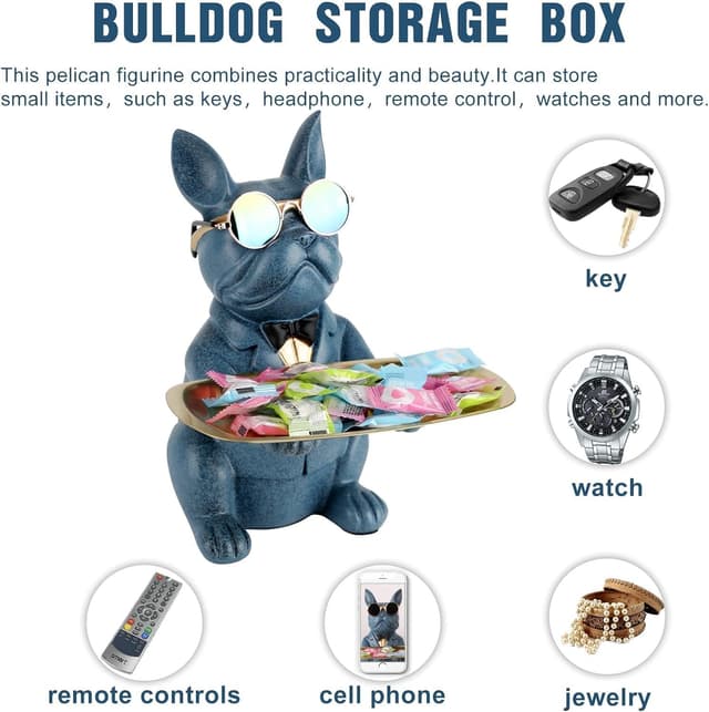 Thumbnail 1 de Deko Skulptur Bulldogge Schlüsselschale 🏠