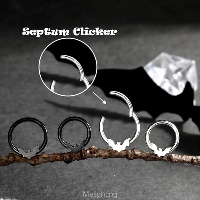 Thumbnail 3 de Melighting Orecchini cartilagine pipistrello 16G