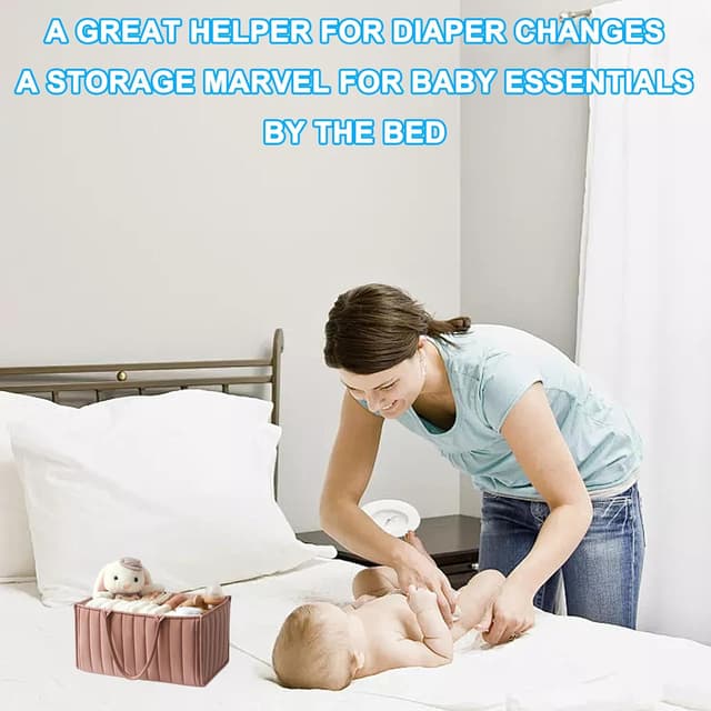 Detalle de Large Capacity Nappy Caddy Organizer for Nursery Storage & Travel