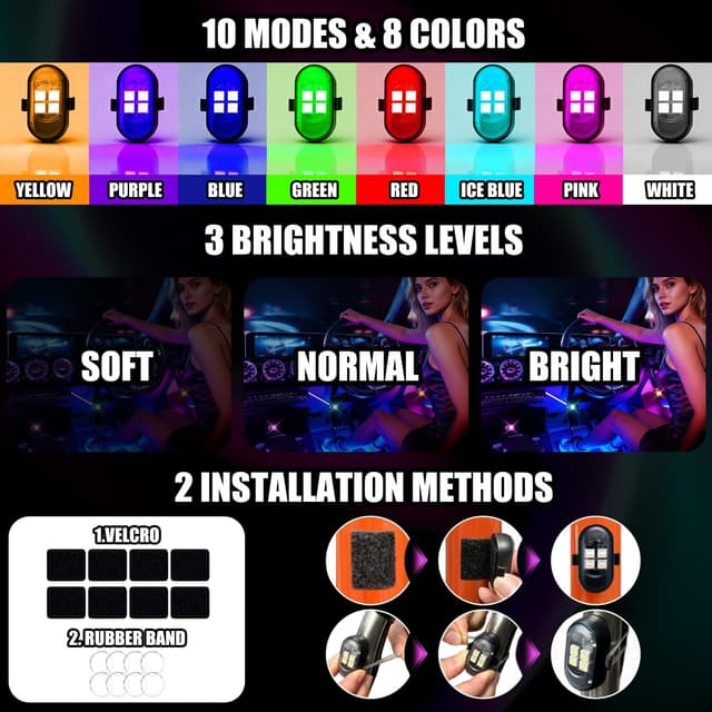 Thumbnail 4 de Upgraded Wireless LED Car Interior Lights 12H Battery