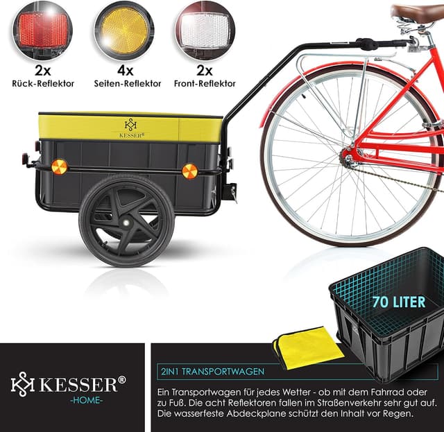 Thumbnail 5 de KESSER Fahrradanhänger 70 Liter Lastenanhänger