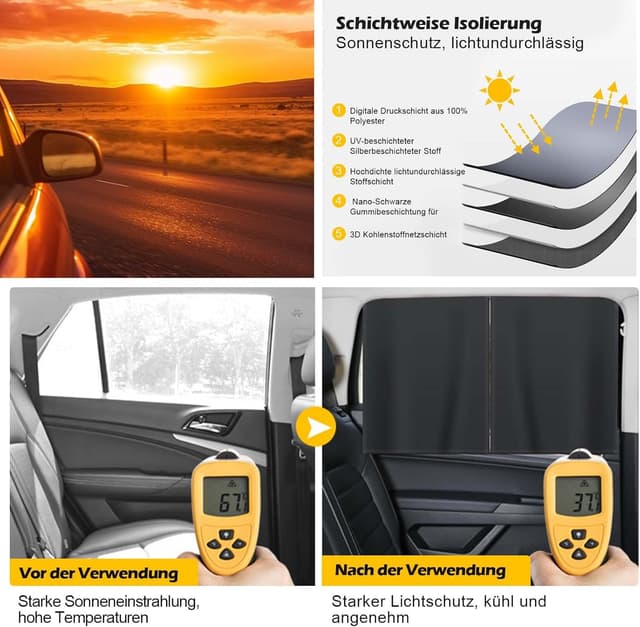 Detalle 2 de Sonnenschutz Auto Baby 2er Magnet UV-Schutz