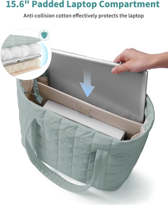 Detalle de Narwey Quilted Tote Bag for Laptop 15.6in