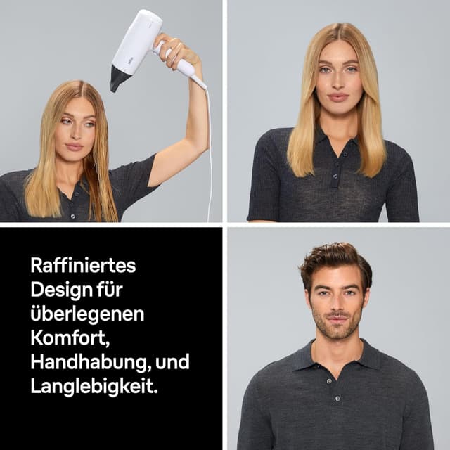 Detalle de Braun Haartrockner HD2.21 (BRHD226E) – leichter Föhn mit Diffusor, Stylingdüse und IONTEC Technologie