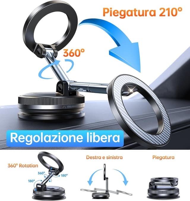 Detalle 2 de Coolpow Porta Cellulare auto magnetico 360°