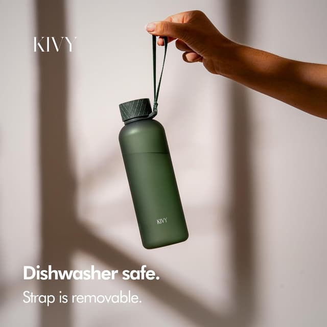 Detalle de KIVY Slim 22oz Tritan Reusable Water Bottle (Leak Proof, BPA-Free, Dishwasher Safe) — No Straw