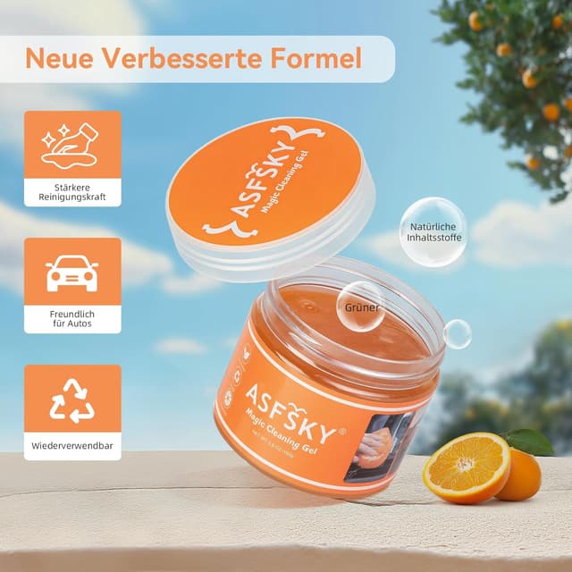 Thumbnail 6 de ASFSKY Tastatur-Reinigungsgel (2 Stück) für Auto-Interieur, Computer & mehr – Orange