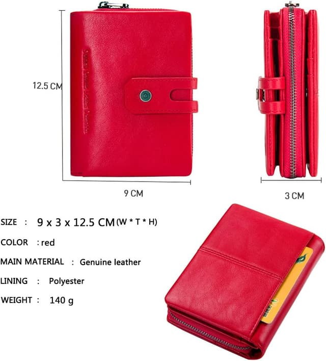 Detalle de Contacts Trifold Leather Coin Card Holder 9x12cm