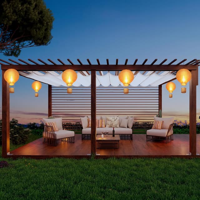 Detalle de Qedertek Solarlampen für außen – hängende Lampions im 4er-Set (30 cm) mit flackernder LED „Flamme“