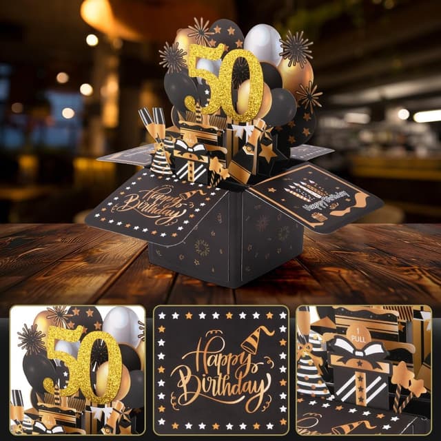 Detalle 2 de Carte d’anniversaire OFFCUP 50 ans en pop-up 3D (amovible) avec enveloppe