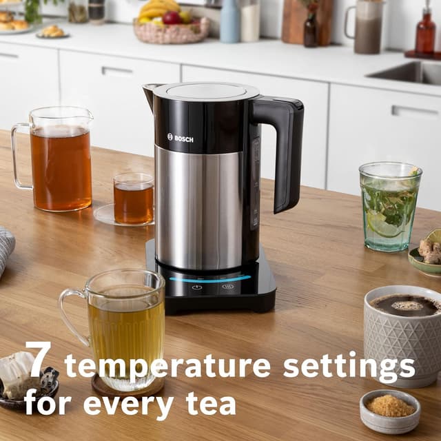 Detalle 2 de Bosch Sky TWK7203GB cordless kettle with 7 variable temperature settings and KeepWarm