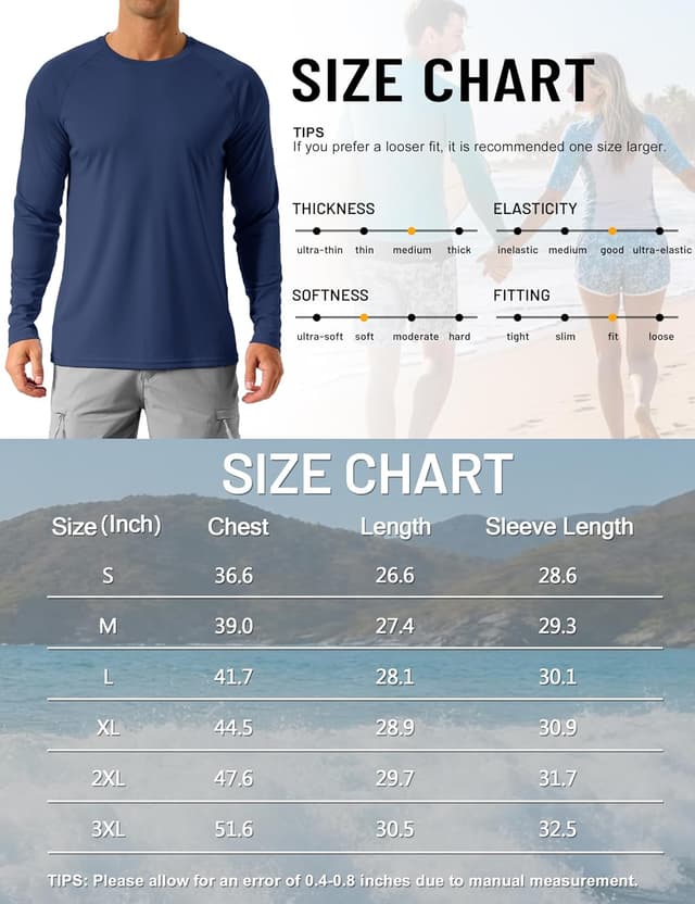 Thumbnail 6 de TACVASEN Men’s UPF 50+ UV Protection Long Sleeve T-Shirt (Raglan, Lightweight)