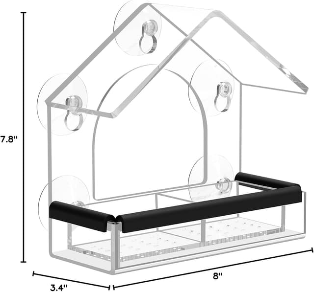 Thumbnail 6 de Clear Window Bird Feeder 5 Suction Cups