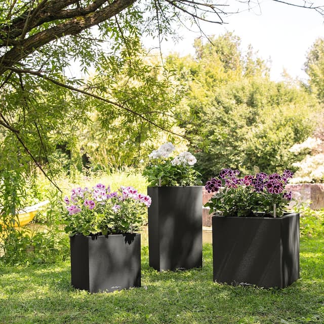 Thumbnail 6 de Lechuza Komplett-Set für Garten (Stone Collection) in Schwarz, Pflanzsäule 40 x 40 x 76 cm – inkl. Bewässerungssystem
