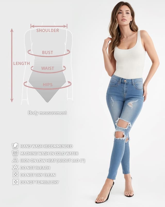 Detalle 2 de ALGALAROUND scoop neck bodysuit tank top