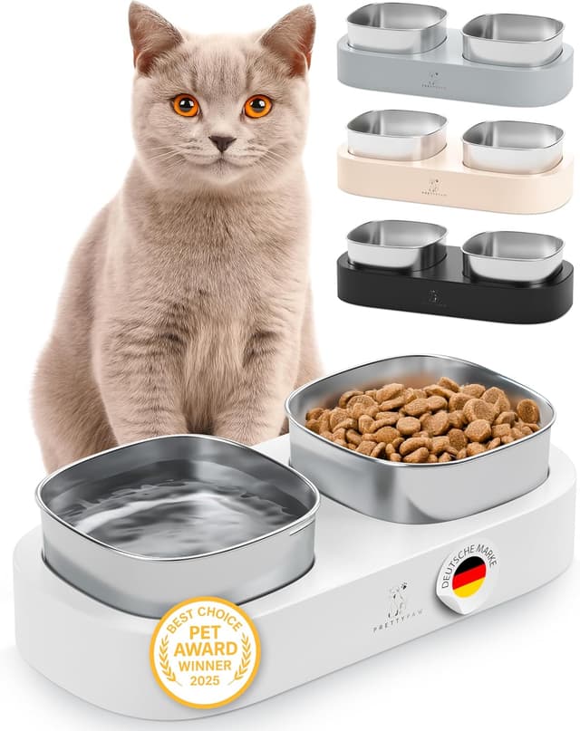 Detalle de Pretty Paw Erhöhter Katzennapf 2‑in‑1