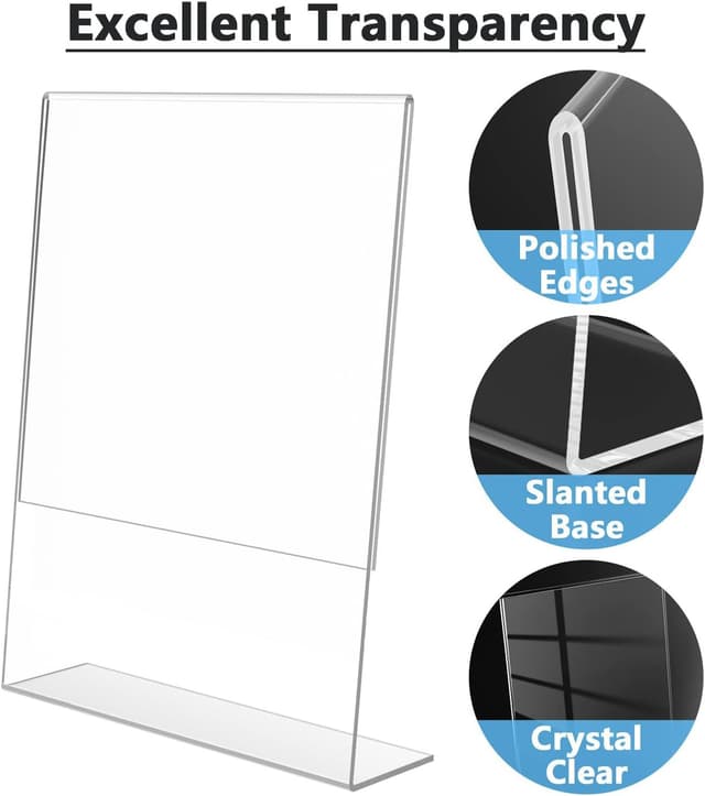 Detalle de Flow fire A5 Acrylic Sign Holder (L-Shape Perspex) — 6 Pack for A5 Menus & Posters