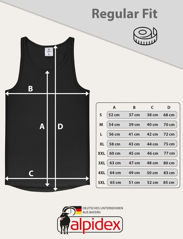 Thumbnail 6 de ALPIDEX Herren Classic Unterhemd 5er-Set (Tank Top) aus 100% Baumwolle – Basic Feinripp