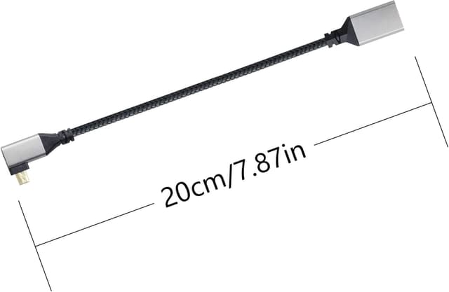 Thumbnail 6 de RIIEYOCA 4K Micro‑HDTV auf HDMI Kabeladapter (90°) – Micro‑HDMI Stecker auf HDMI‑Buchse, Aluminium, 20 cm