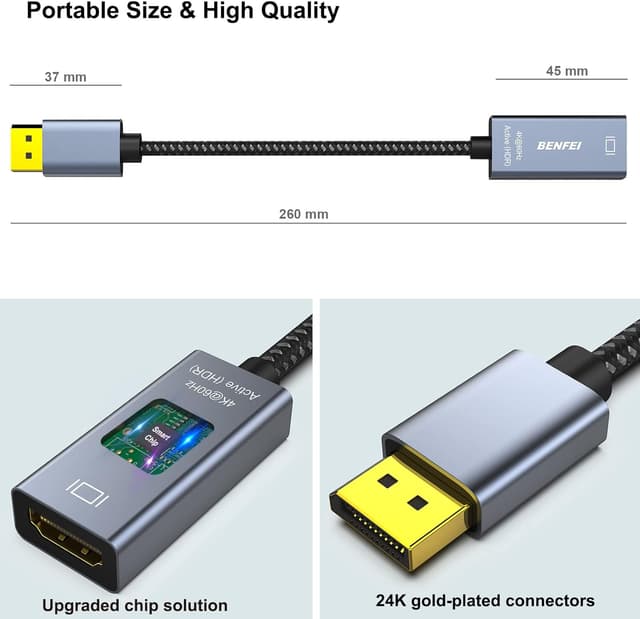 Detalle 2 de BENFEI DisplayPort HDMI attivo 4K 60Hz