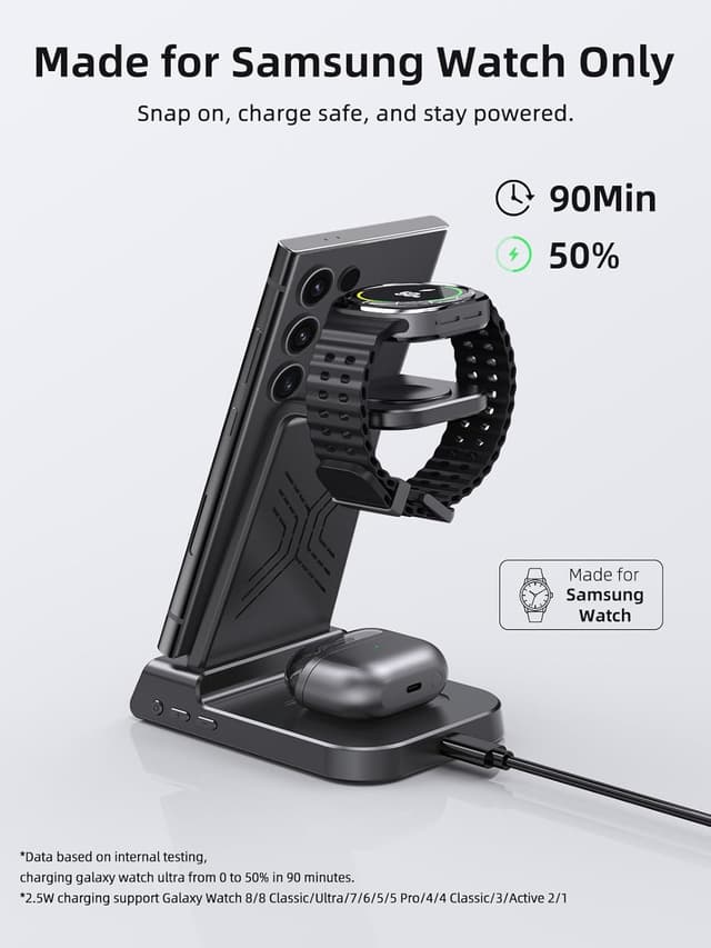 Detalle de Caricatore wireless Samsung 3 in 1