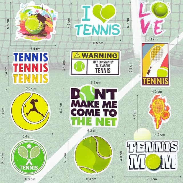 Detalle de Tennis Stickers & Laptop Stickers Vinyl Pack (50 waterproof sports decals)