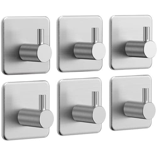 Detalle de Auxmir Ganchos adhesivos para pared 6 piezas