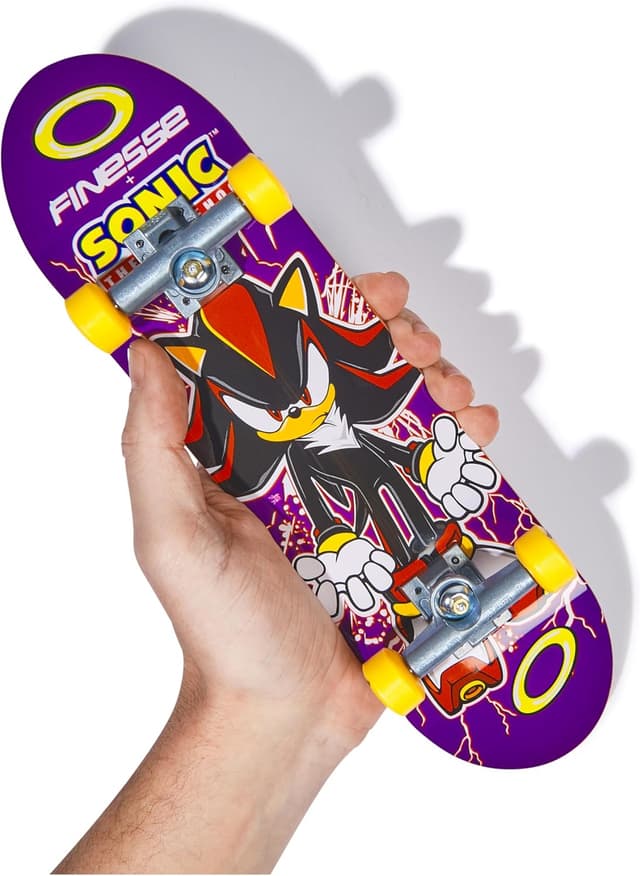 Detalle de Tech Deck Finesse X Sonic The Hedgehog Handboard: mini skateboard da usare solo con le mani