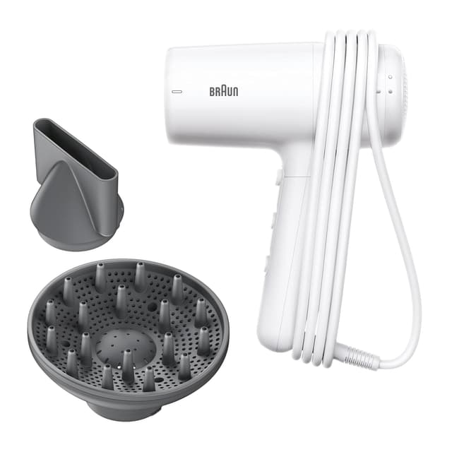 Detalle de Braun Haartrockner HD2.21 (BRHD226E) – leichter Föhn mit Diffusor, Stylingdüse und IONTEC Technologie