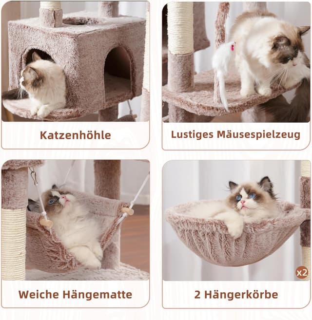 Detalle de Gitelsnour Kratzbaum groß GCT031MU (200 cm) für Innenbereich