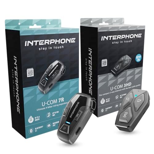Imagen de Interphone U-COM 7R et 3HD, pack 2 intercoms moto Bluetooth 5.1 📞 en OfertitasTOP