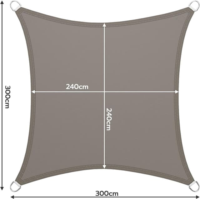 Detalle de LARMNEE PES vela ombreggiante 3x3 m con protezione UV 93% e occhielli metallici