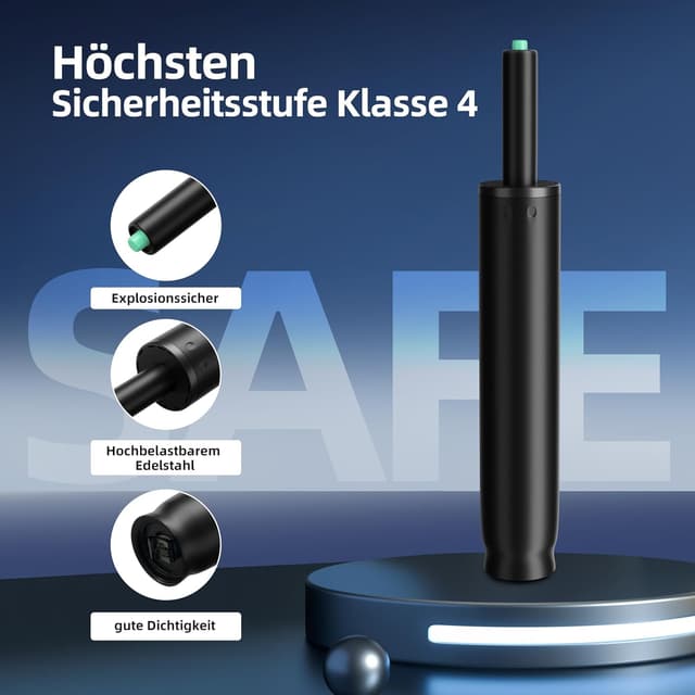 Detalle 2 de Mastery Mart Gasdruckfeder für Bürostühle: 251–346 mm, Klasse 4 (bis 450 kg) – Ersatzteil