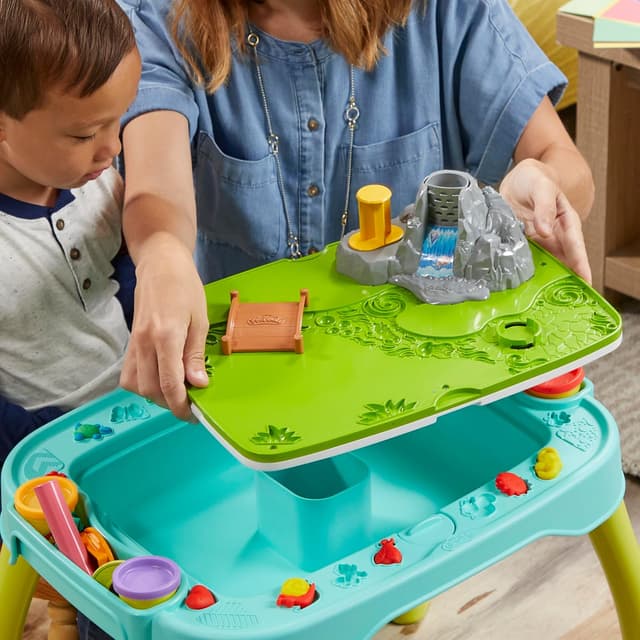 Detalle de Play-Doh Table de création réversible pour enfants avec pâte à modeler