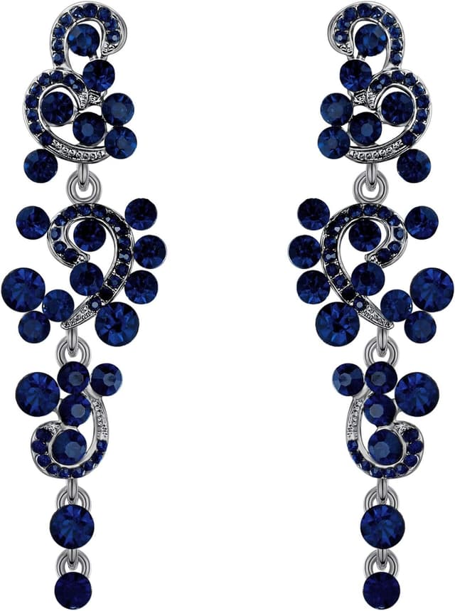 Detalle de Boucles d’oreilles Clearine Femme “Bohémien Noces Mariée” cristal floral cubique et zirconia ciselé