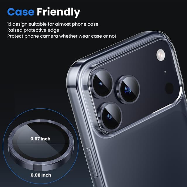 Thumbnail 3 de WSKEN iPhone 17 Pro Camera Lens Protector 9H