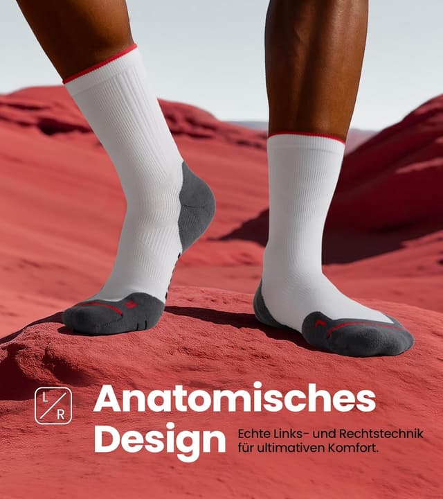 Detalle 2 de PULIOU Coolmax Kompressions-Laufsocken im 3er-Pack mit CoolMax-Kühlzonen, Fußgewölbeunterstützung und Anti-Blasen (Größe 35–50)