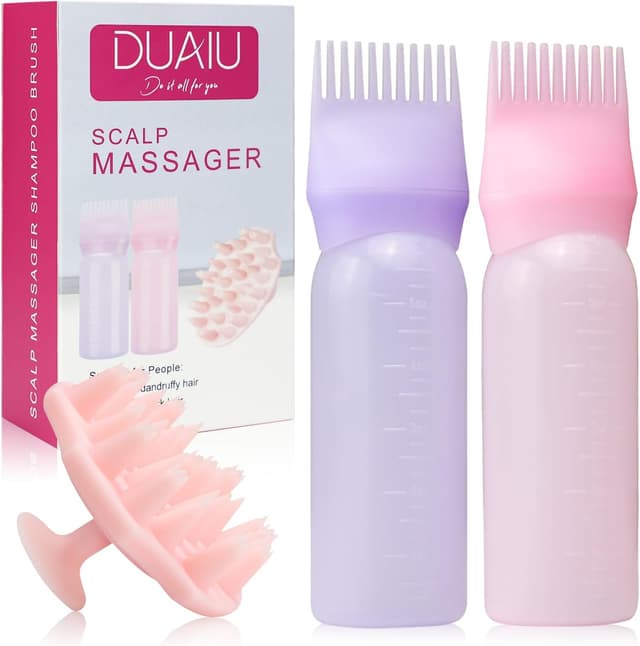Detalle de DUAIU Root Comb Applicator Bottle with Scalp Massager