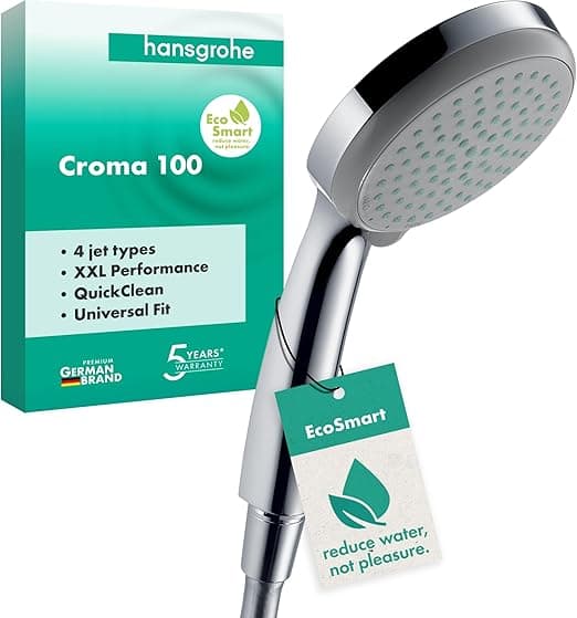 Detalle de hansgrohe Croma 100 💧 Ducha de mano con 4 chorros y EcoSmart