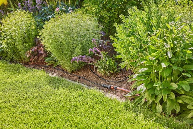 Detalle de GARDENA Start Set Pflanzreihen S (13010-20) – Micro-Drip-Gartenbewässerung für Reihenpflanzungen