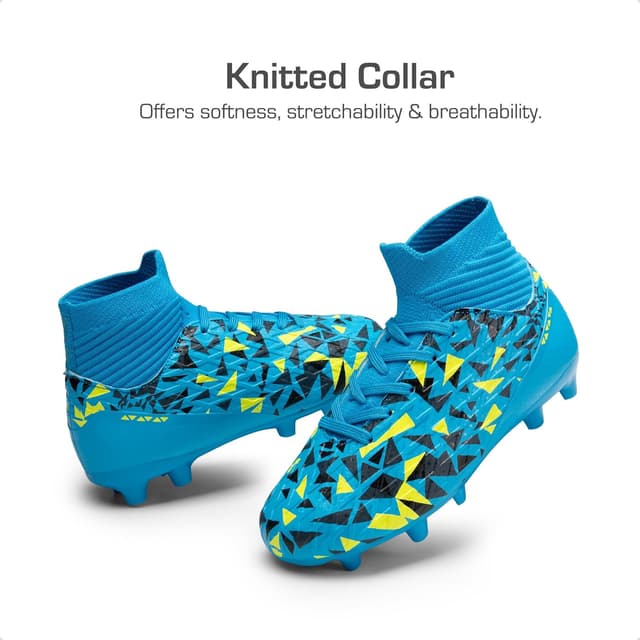 Detalle 2 de DREAM PAIRS Boys Football Cleats Youth High Top Firm Ground Soccer Shoes