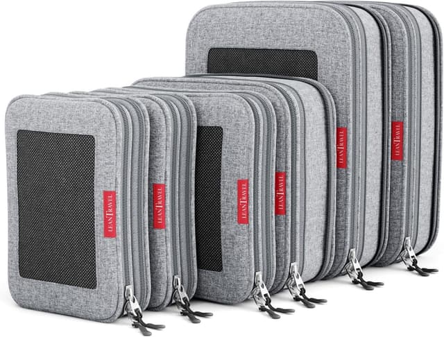 Detalle de LeanTravel Premium Compression Packing Cubes 6-Pack