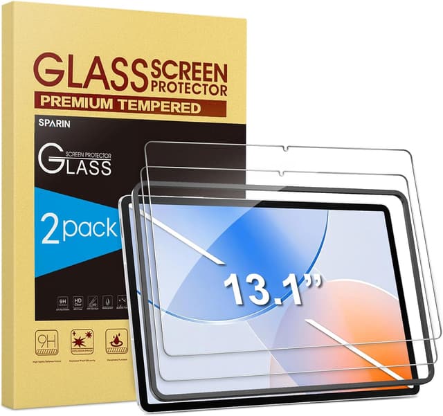 Detalle de SPARIN Schutzfolie für Samsung Galaxy Tab S10 FE+/FE Plus 13,1" (Panzer-Glas), 2 Stück mit Montage-Rahmen