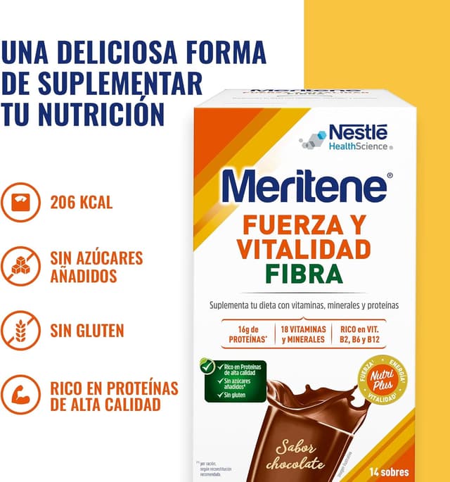 Thumbnail 5 de Meritene Fuerza y Vitalidad Fibra Chocolate 🍫 - 14 Sobres